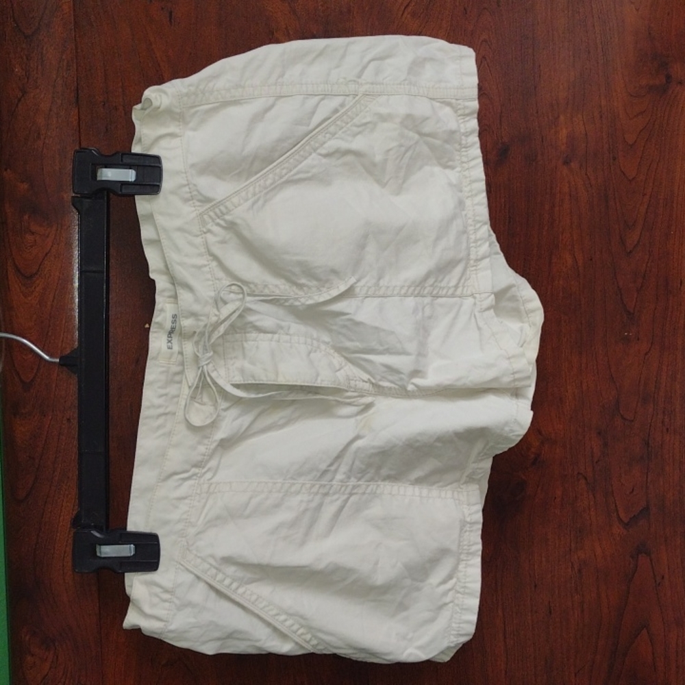 Express Light Khaki Shorts with Tie